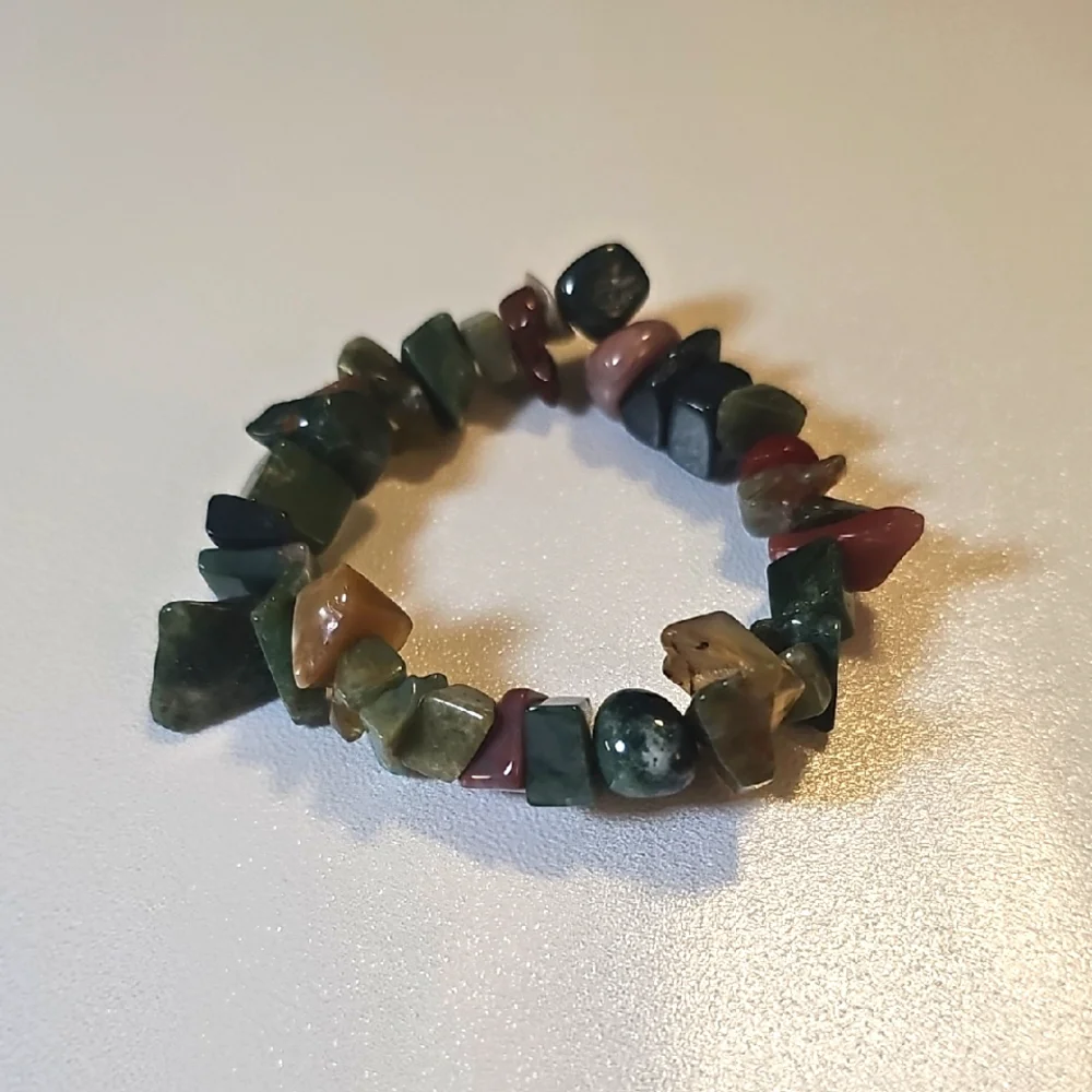 Elegant & Vintage Multicolor Natural Stone Stretchy Bracelet.